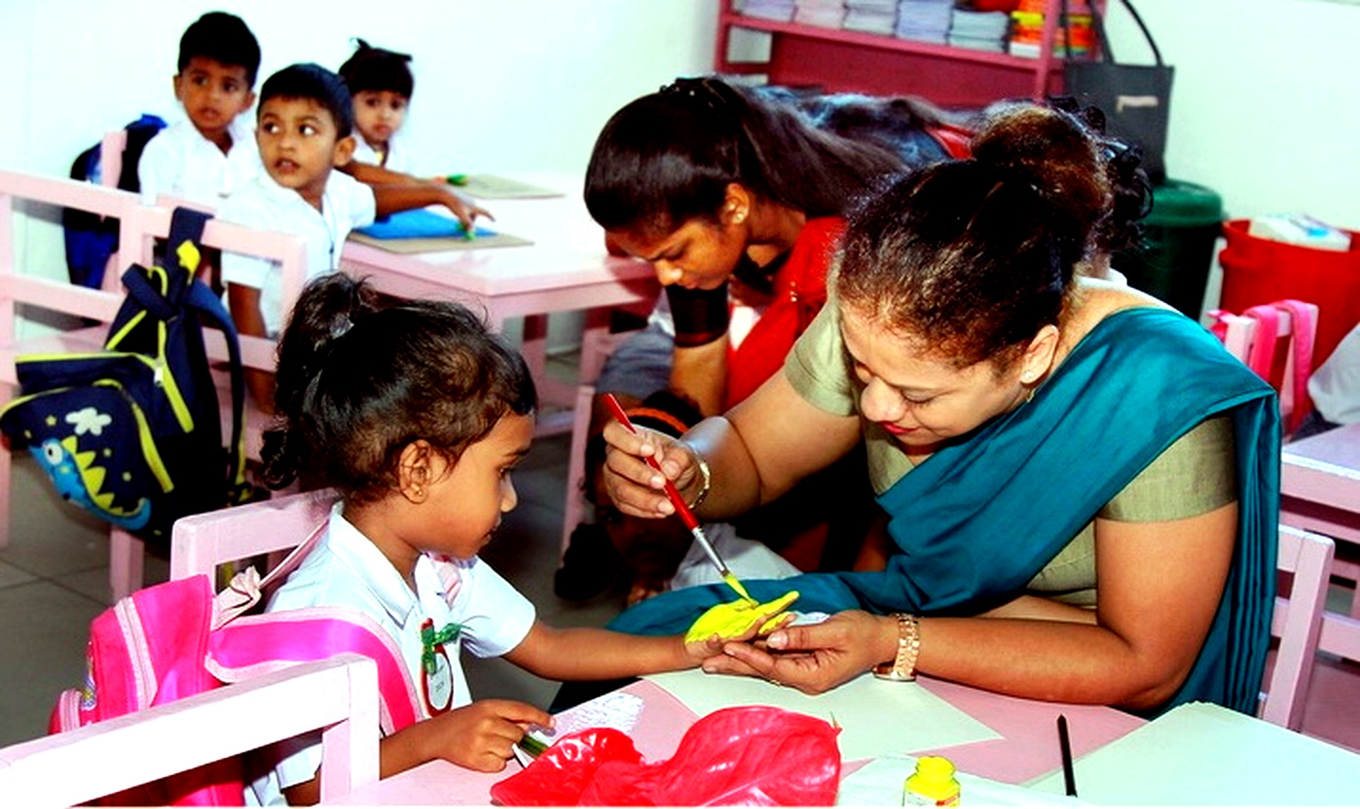 Art activity in classroom