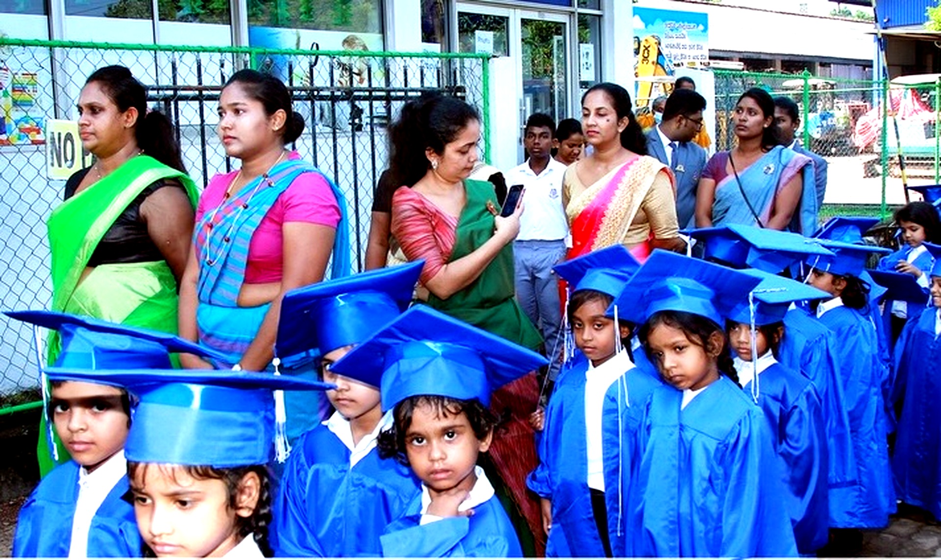 Students at graduation ceremony